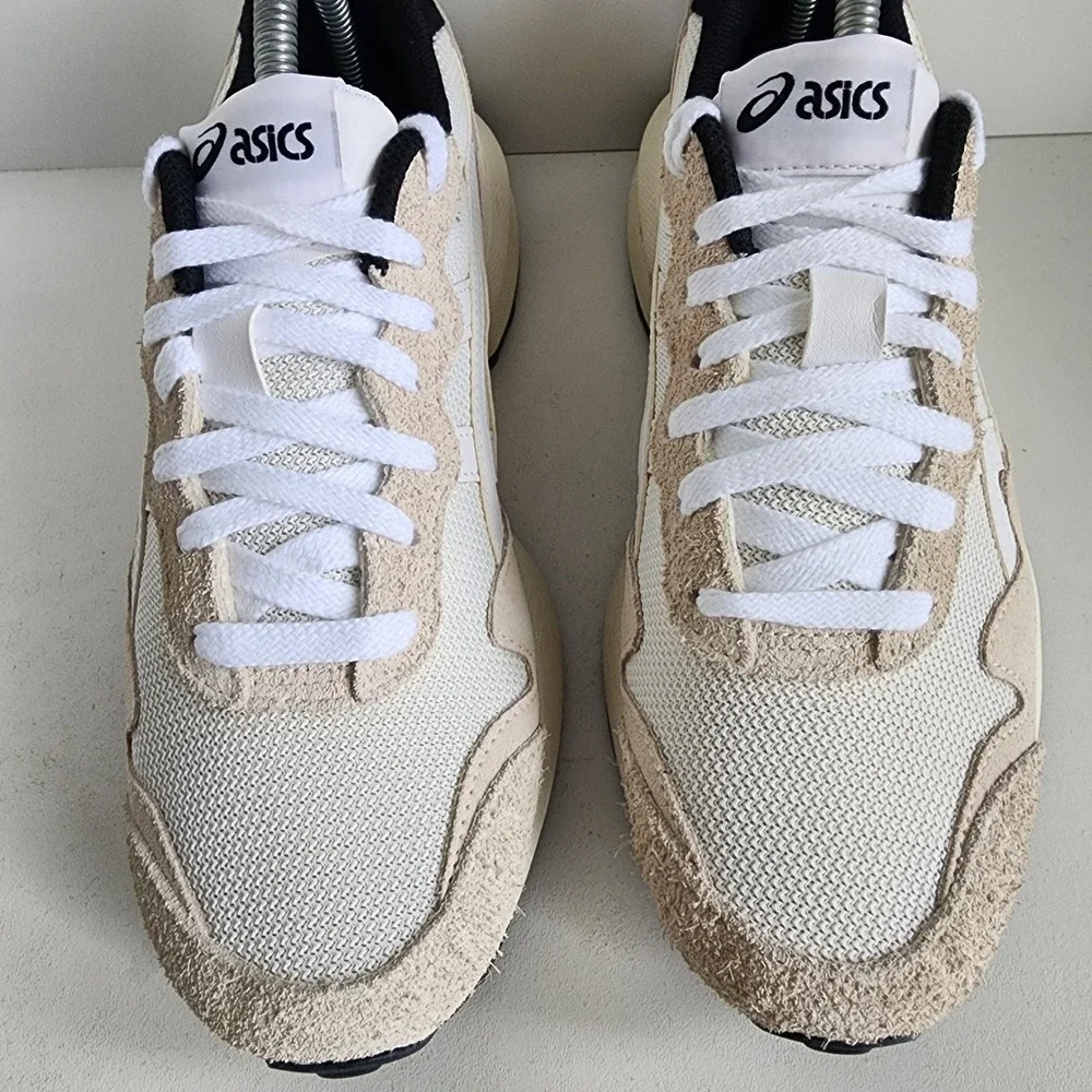 *ASICS Jogger X81 Birch White Suede Mesh Retro Sneakers 1203A346 Men 7/Women 8.5